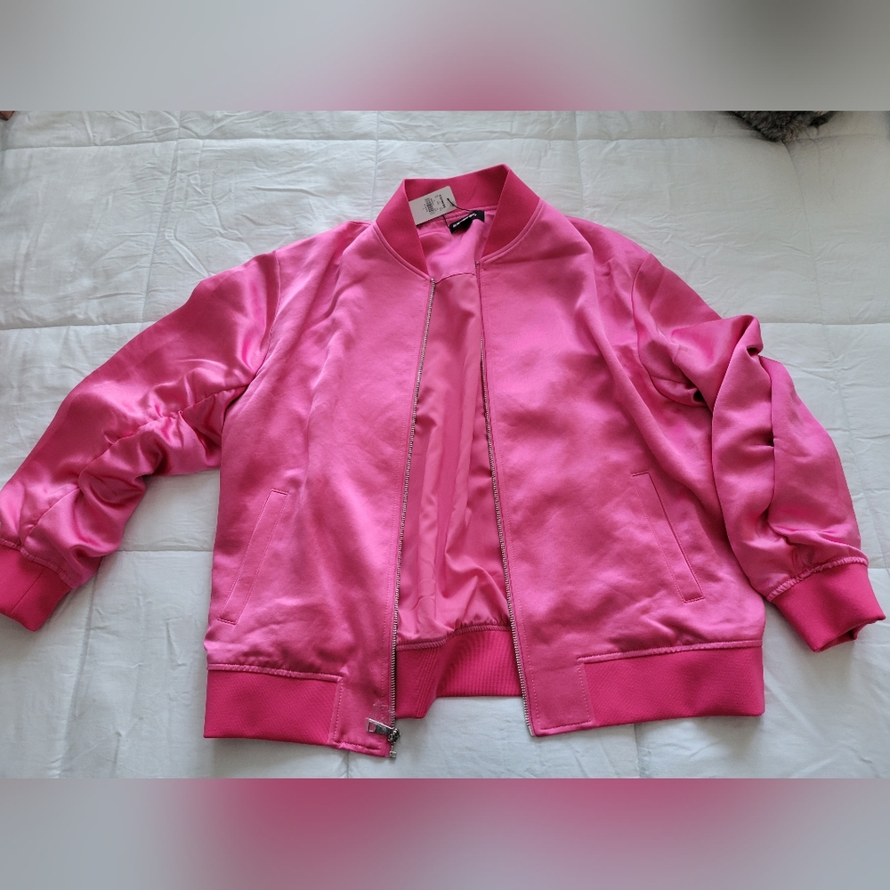 Express Pink bomber oversized jacket size Large